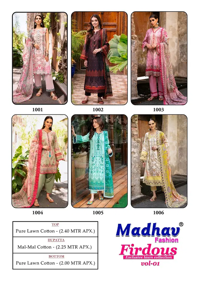 Firdous Vol 1 By Madhav Karachi Cotton Dress Material Wholesale Shop In Surat
